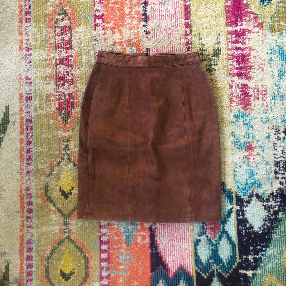 Vintage Brown Suede Skirt